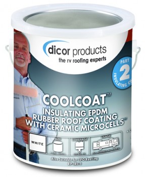 Dicor's CoolCoat Insulating Coating reduces heat transfer from the RV roof to the RV interior.