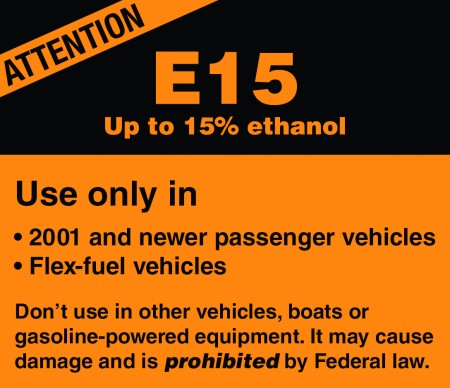 e15 Fuel Label