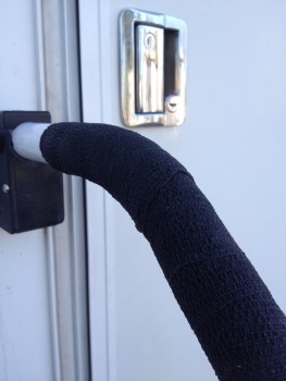 RV grab handle with fresh wrap grip