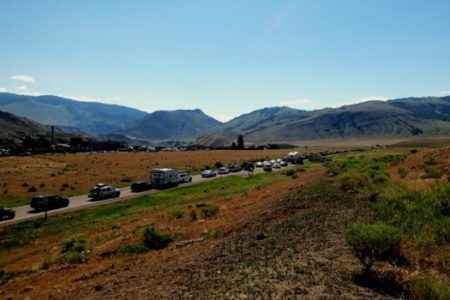 At times the congestion due to high visitor volumes at the Yellowstone North Entrance station backs up out of the park gridlocking the local streets.